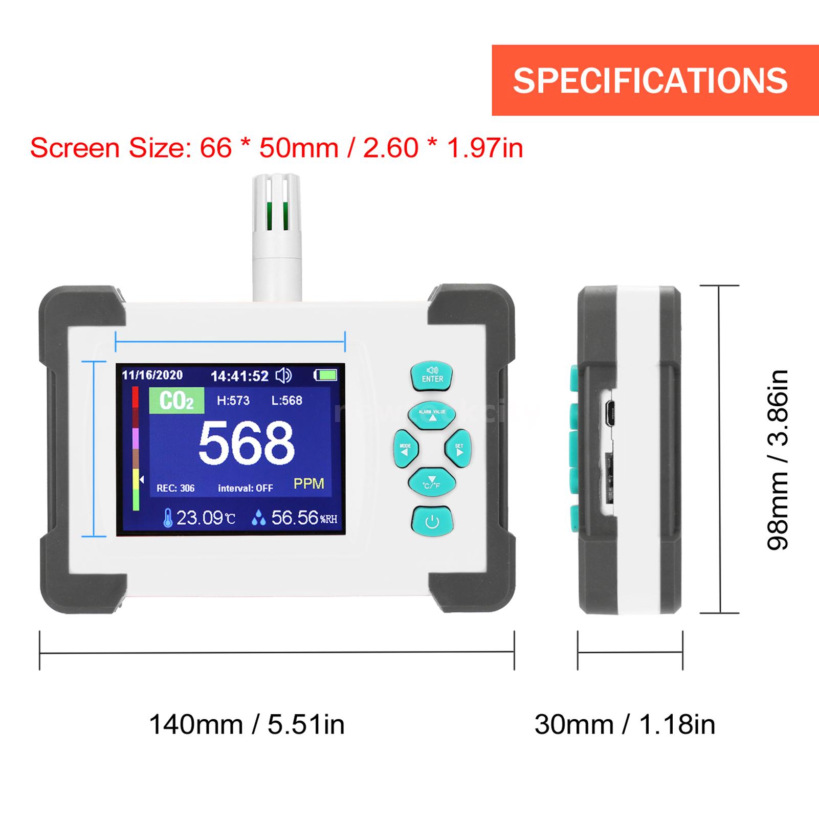 3.2inch TFT Full Color Display Carbon Dioxide Detector ...