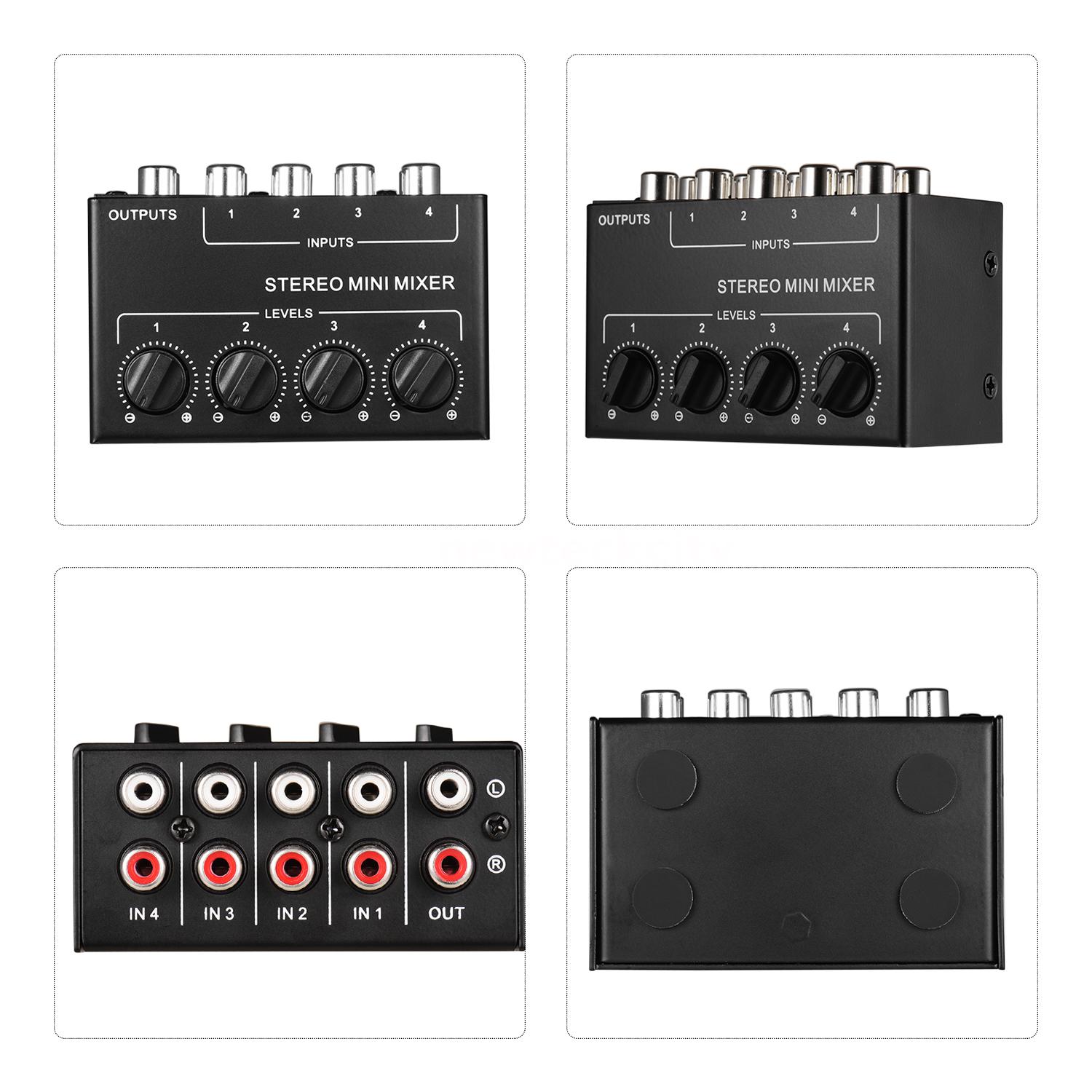 4 Channels Stereo Audio Mixer Sound Mixing Console RCA Inputs Karaoke – College: Florida